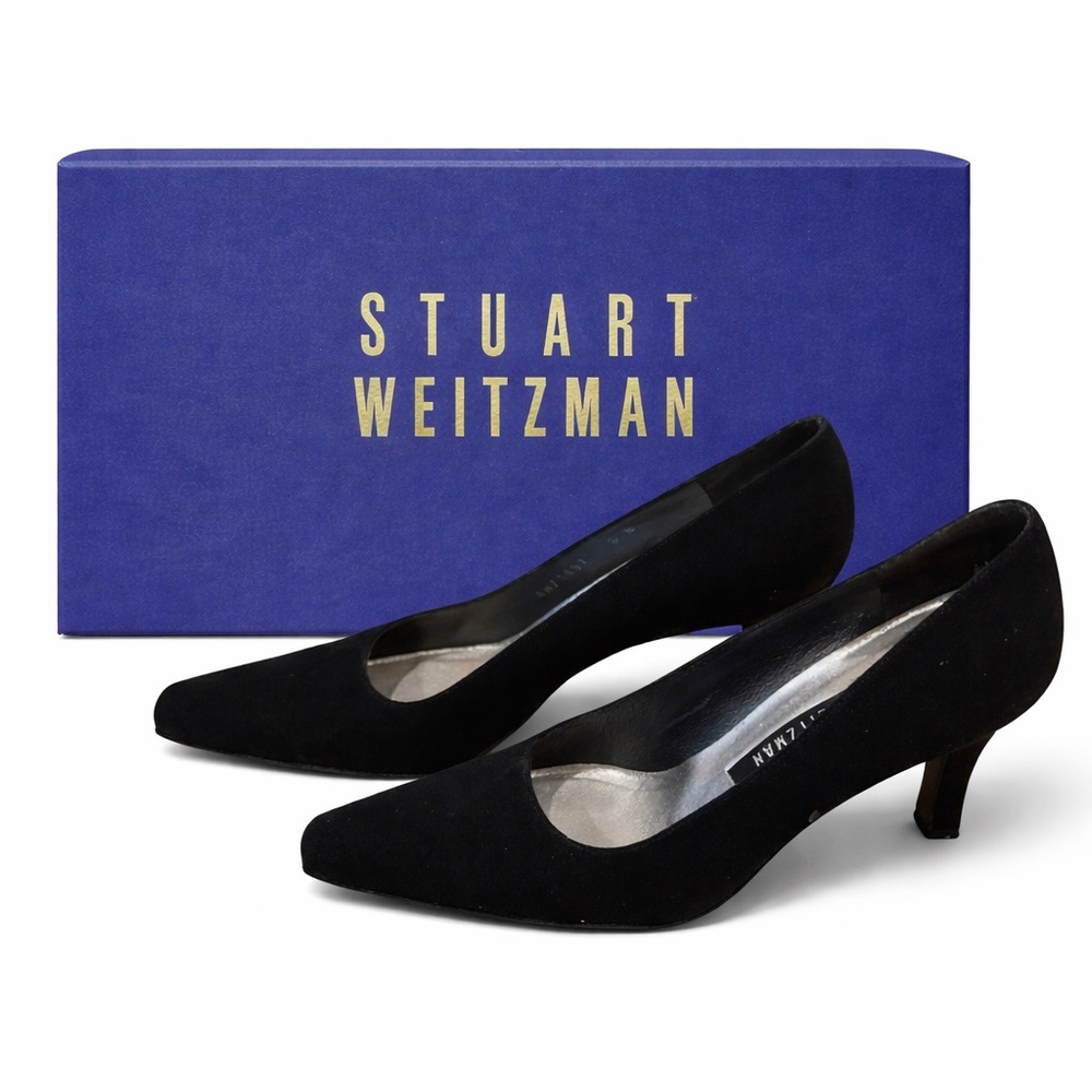 Stuart Weitzman Black Pointed Toe Pumps Size 6 Office Career w/ Box